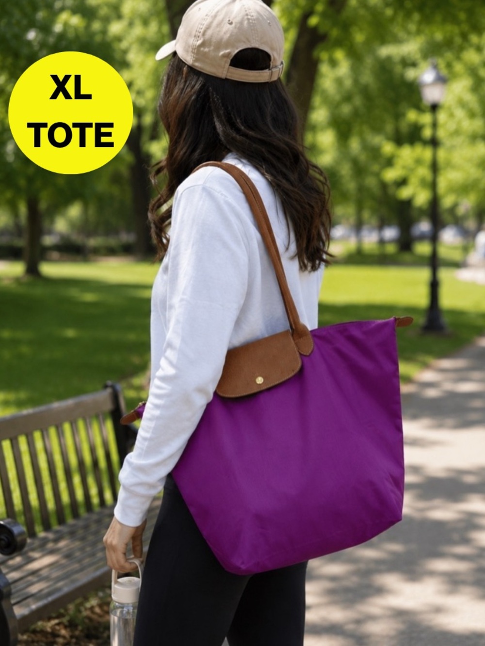 2/for $20 🪩 LANE BRYANT Oversized Magenta Shoulder Tote, Tan Trim